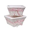 White Basket Set with White Waffle Liner
