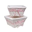 White Basket Set with White Waffle Liner