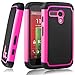 MOTO G case,ECShock Absorbing Dual Layer Hybrid Case, Heavy Duty Protective Armor Case Cover for Motorola Moto G with Sreen Protector and Stylus Pen (Rose)