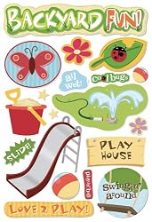 Karen Foster 5-1/2 Inch by 9 Inch Cardstock Stickers, Backyard Fun