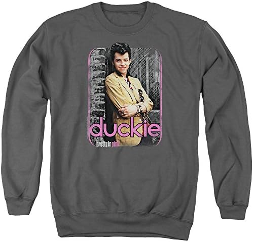 Pretty In Pink Just Duckie Mens Crewneck Sweatshirt Charcoal 2X