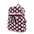 Belvah Quilted Polka Dots Print Packpack Purse - Brown/Prink (11x13x4.5) ~ Belvah