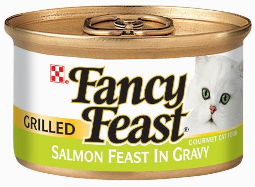 Fancy Feast Gourmet Cat Food Grilled Salmon Feast in Gravy, 3-Ounce Cans (Pack of 48)