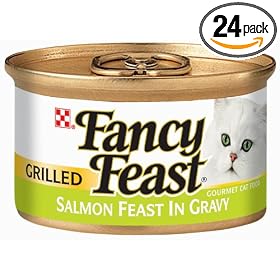 Fancy Feast Gourmet Cat Food, Grilled Salmon Feast in Gravy, 3-Ounce Cans (Pack of 24)