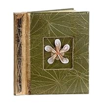 All Natural 40 Photo Handmade Photo Album - Sea shell flower design