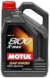 Motul 841451 8100 X-max 5W-30 100 Percent Synthetic High Power Gasoline and Diesel Engine Lubricant – 5 Liter