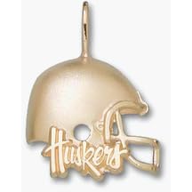 Nebraska Cornhuskers "Huskers Helmet" Pendant - 14KT Gold Jewelry