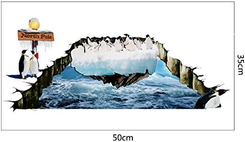 New Fashion The North Pole Penguins 3D Wall Sticker Wallpaper Mural Decal Living Room Decor