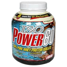 Labrada Nutrition ISO Power 60 100% Pure Whey Protein Isolate, Soft Vanilla Ice Cream, 56-Ounce Plastic Jar