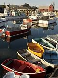 Lobster Fishing Boats and Row Boats in Rockport Harbor, Ma Photographic Poster Print by Tim Laman, 12x16