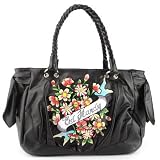 Ed Hardy Tara Flowers E/W Tote - Black