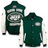 New York Jets Green Super Bowl Champions Varsity Leather Jacket at Football Fanatics
