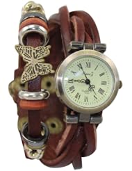 JN® Fashion Butterfly Retro Wrap Around Weave Leather Watch Bracelet Wrist Watch