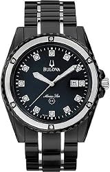 Stainless Steel Marine Star Mother of Pearl Black Dial with Diamonds