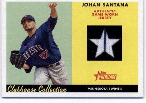 2007 Topps Heritage Clubhouse Collection Relics #JSA Johan Santana JSY - Minnesota Twins (Piece of Authentic Game-Worn Jersey) (Baseball Cards)