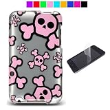 Zebra Snap on Case for Itouch 2nd and 3rd Generation Ipod Touch 8g 16g 32gb 64gb + Screen Protector (Silver Pink Skull)