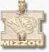 Missouri Tigers 5/8 M Mizzou Tiger Head Pendant - 10KT Gold Jewelry