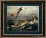 Ancient Marine Reptiles Mural Print Framed Art By Zdenek Burian