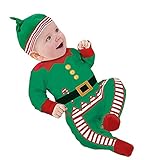 Plus Nao(プラスナオ) サンタクロースコスプレ ボディスーツ ロンパース カバーオール 長袖 帽子付ベビー 男の子用 女の子用 70 80 90 95 レッド 95