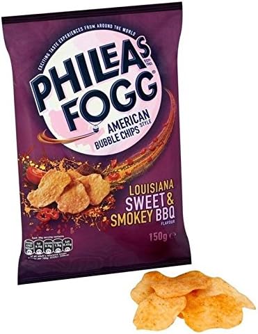 Phileas Fogg American Bubble Chip, Louisiana Sweet &amp; Smokey BBQ 150g - Pack of 6