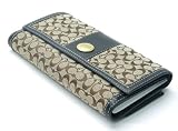 AUTHENTIC COACH ERGO SIGNATURE CHECKBOOK WALLET 40876 (Khaki/Black)