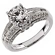 14K White Gold Classic Diamond Engagement Ring (Center stone is not included)