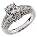 14K White Gold Classic Diamond Engagement Ring (Center stone is not included)
