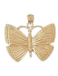 Dazzlers Solid 14k Gold Butterfly Charm Pendant Available in three colors from jewelsberry (weights: 3.5 grams only)