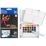 Sakura XNCW-24N, 24 Assorted Watercolors Field Sketch Set with Brush