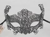 Black Silver Macrame Colombina Punta Burano Venetian Masquerade Mask