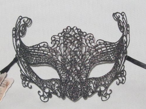 51VR1LYHZsL Best Black Silver Macrame Colombina Punta Burano Venetian Masquerade Mask   Best Price on Venetian Masquerade Masks