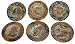 Oriental Ashtrays / Saucers, Hand Painted Gold Filigree Porcelain, Set of 6