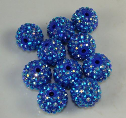 16mm Rhinestone Bead Sapphire 12 Pieces
