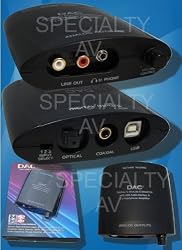 Digital Optical Coax to Analog Stereo Audio Converter, USB DAC Headphone Amplifier