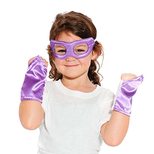 Purple Superhero Eye Mask and Powerbands - Kids