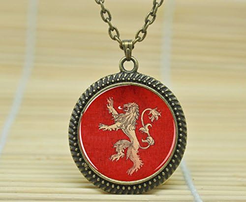 ArtShop Art Necklace Game Of Thrones House Of Lannister Sigil Tyrian Lannister Hear Me Roar Jewelry Glass Cabochon Necklace A3001
