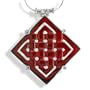 Sterling Silver Carnelian Celtic Design and Rainbow Moonstone Pendant with Snake Chain By Sajen, 18"