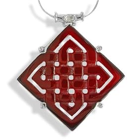 Sterling Silver Carnelian Celtic Design and Rainbow Moonstone Pendant w Snake... by Amazon.com Collection