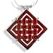 Sterling Silver Carnelian Celtic Design and Rainbow Moonstone Pendant w/ Snake Chain By Sajen, 18\