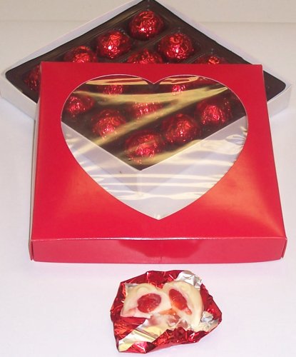 Scott's Cakes 1 lb. White Chocolate Covered Cherries in a Heart Box by Scott's Cakes