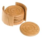 Pomerantz Oak 7-piece Coaster Set