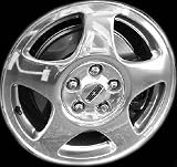 00-02 LINCOLN LS ALLOY WHEEL RIM 16 INCH, Diameter 16, Width 7, Lug 5 (5 TRIANGLE CUTOUT WITH EXPOSED LUGNUTS), BRIGHT SILVER, 1 Piece Only, Remanufactured , (center cap not included) (2000 00 2001 01