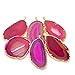 1 Pink Agate Pendant Plated Gold Rock Paradise Exclusive COA AM8B9-05