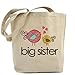 CafePress Whimsy Birds Big Sister Natural Canvas Tote Bag, Reusable Shopping Bag