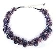 Amethyst beaded necklace, 'Gush'