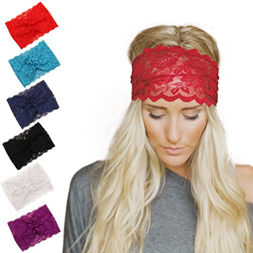 Binmer(TM)Fashion Women Hairband Girls Headwear Sport Yoga Lace Wide Headband Turban Bohemian Headscarf Wrap