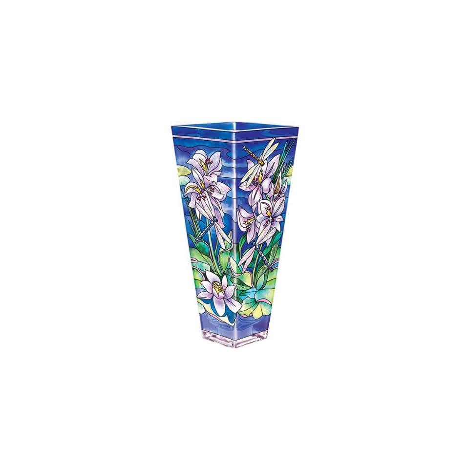 Amia Glass Vase With A Colorful Hand Painted Design Featuring