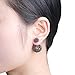 She Lian Vintage Hollow out Womens Double Side Round Ball Stud Earrings