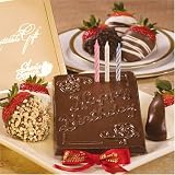 Chocolate Birthday Card & One Dozen Chocolate Dipped Strawberries