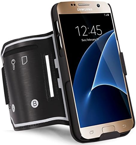 Brighome Running Armband for Samsung Galaxy S7 Edge, Open Face Arm Band with Swivel Holster, Sports Case for Workout Exercise Fitness, Case Included (S7 edge)
